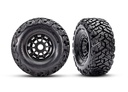 [ TRX-10272 ] Traxxas Tires & wheels, assembled, glued, left (1), right (1) (black wheels, Maxx Slash® belted tires, foam inserts) (17mm splined) (TSM® rated) - trx10272