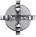 [ PX24158 ] Proxxon Vierklauwplaat, concentrisch spannen voor FD 150/E