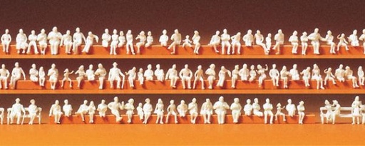 [ PRE79007 ] Preiser 120 niet-geschilderde zittende figuren 1/160 N