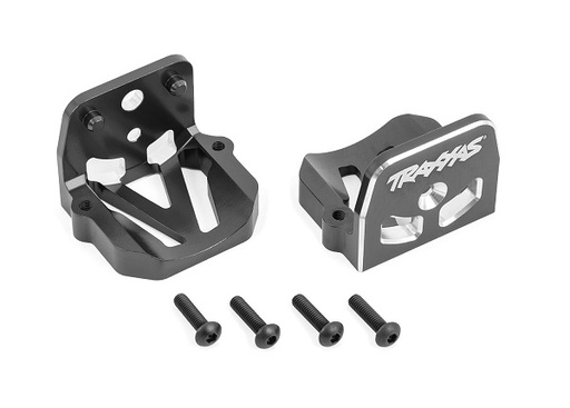 [ TRX-7760-GRAY ] Traxxas motor mounts, 6061-T6 aluminium (grey-anodized) (front & rear) - trx7760-gray