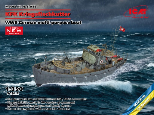 [ ICMS.018 ] ICM KFK Kriegfishkutter WWII German multi purpose boat  1/350