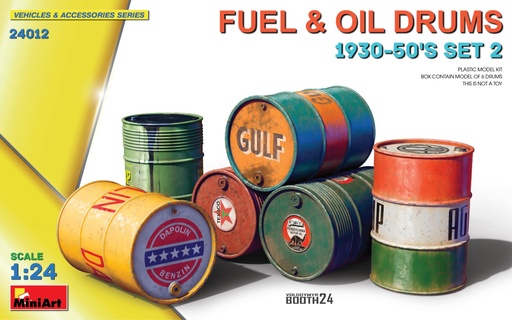 [ MINIART24012 ] Miniart fuel & oil drums 1930-1950 set 2  1/24