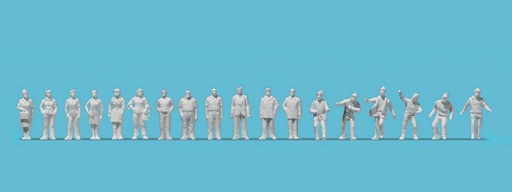 [ PRE80992 ] Preiser figuren mannen en vrouwen ongeschilderd 1/200