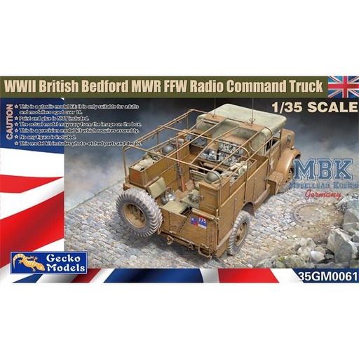 [ 35GM0061 ] Gecko Models WWII British Bedford MWR FFW Radio Command Truck 1/35
