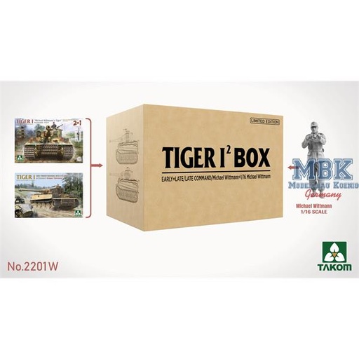 [ TAKOM2201W ] Tiger I BIG Box 2 kits & 1/16 M. Wittmann figure 1/35