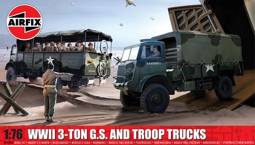 [ AIRA03306A ] Airfix WWII 3-Ton G.S. and Troop Trucks 1/76