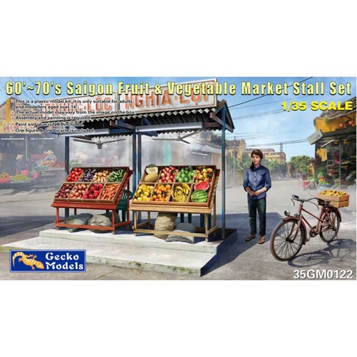 [ 35GM0122 ] Gecko models 60/70s Saigon Fruit & Vegetable Market Stall Set 1/35