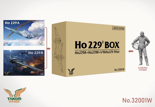 [ TAKOM32001W ] Takom 32001W Ho 229² Box - Ho 229A + Ho 229B + Ho 229 Pilot (Limited Edition) 1/16
