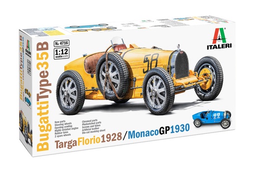 [ ITA-4716 ] Italeri Bugatti Type 35B Targa Florio 1928/Monaco GP 1930 1/12