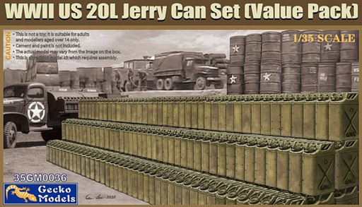 [ GECKO35GM0036 ] Gecko Models WWII US 20L Jerry Can Set Value Pack 1/35