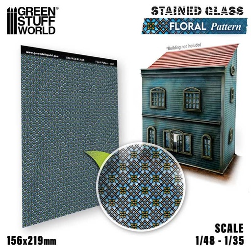 [ GSW13689 ] Green Stuuf World Glas-in-lood met bloemenpatroon