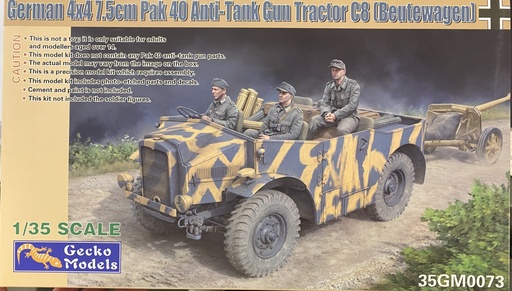 [ 35GM0073 ] Gecko Models German 4x4 7,5cm Pak 40 Anti-tank Gun Tractor C8 (Beutewagen) 1/35