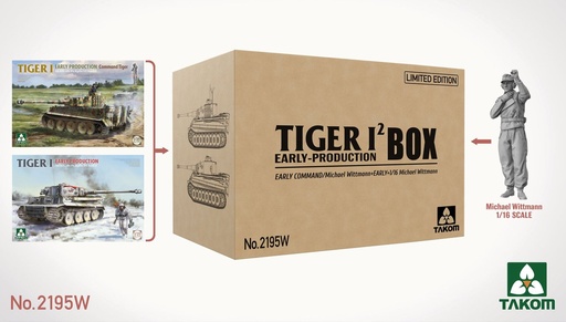 [ TAKOM2195W ] TIGER 1 - big box - editie II - 2 Tiger tanks 1/35 + whitmann figure 1/16