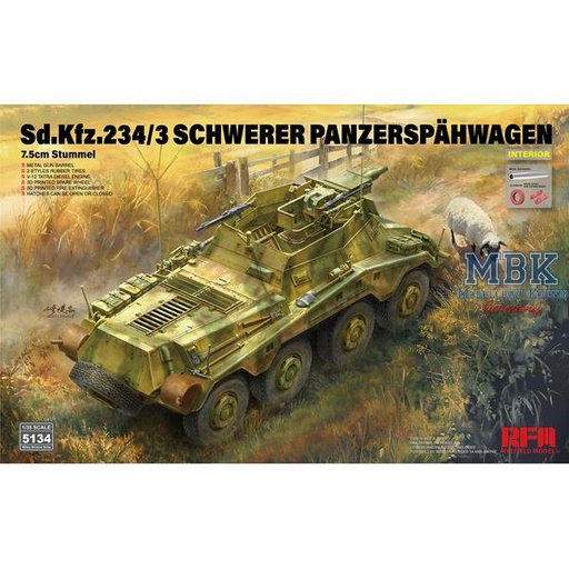 [ RFM5134 ] Ryefield Model Sd.Kfz.234/3 Schwerer Panzerspähwagen 1/35