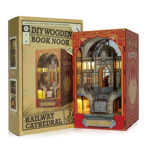 [ UGEARSWC065 ] Ugears DIY Wooden Book Nook Centraal Station Antwerpen