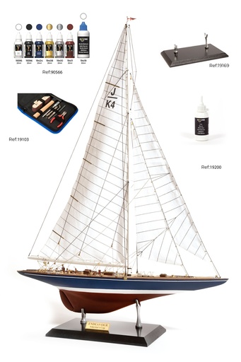 [ OCCRE12013L ] Endeavour Yacht Model  1934 America's Cup pack luxe inclusief paintset / extra witte houtlijm/ toolset & speciale bootsteun