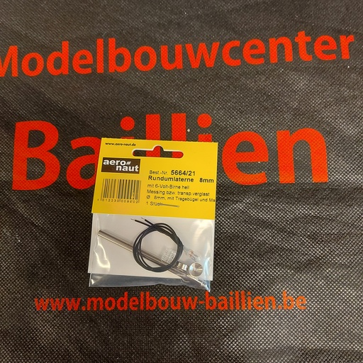 [ AE5664-21A ] Aeronaut rondom lantaarn 6v volt lichtje helder 8  mm 1 st 