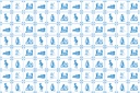 [ SAD8247 ] Streets Ahead Dollshouse Blauw Delfts Tegelpapier A2 60x43cm