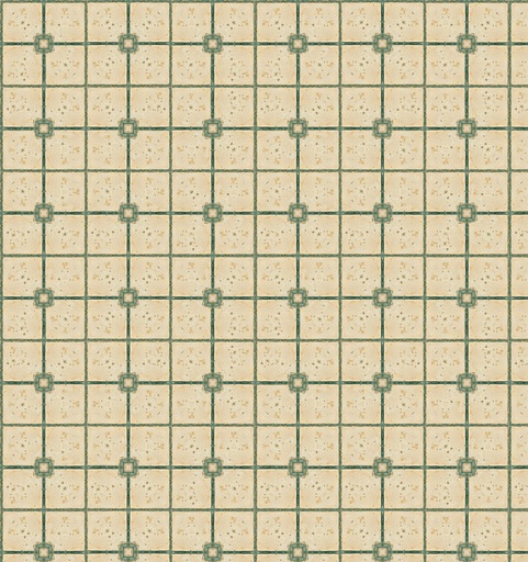 [ SAD8275 ] Streets Ahead Dollshouse Groen-Beige Tegelpapier A2 60x43cm