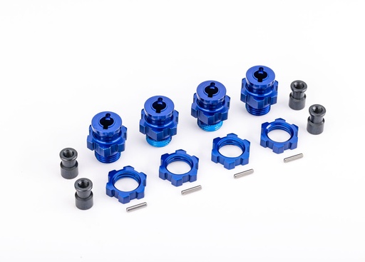 [ TRX-9086 ] Traxxas 17 mm Blue Aluminum Splined Hubs w/ Nuts (4) - TRX9086