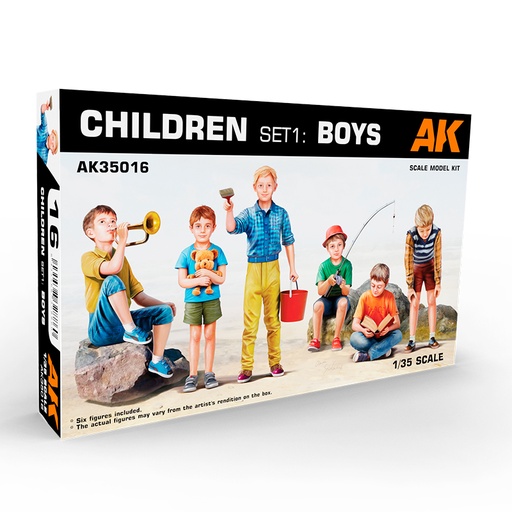 [ AK35016 ] Ak-interactive Children set1: Boys 1/35