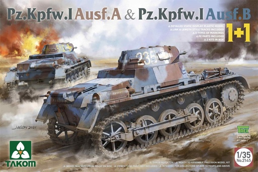 [ TAKOM2145 ] Takom Pz.Kpfw.I Ausf. A & Pz.Kpfw.I Ausf.B 1+1
