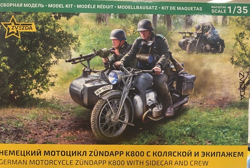 [ ZVE3717 ] Zvezda German Motorcycle Zündapp K800 With Sidecar And Crew 1/35
