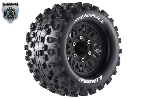 [ PROLR-T3204SX ] Louise RC - MT-UPHILL - 1/10 Monster Truck Tire Set - Removable HEX 12 narrow, 12 wide, 14, 17mm