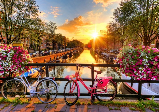 [ WC1010-0003-XL ] Wooden city bicycles in Amsterdam 1010 stukjes (houten legpuzzel)
