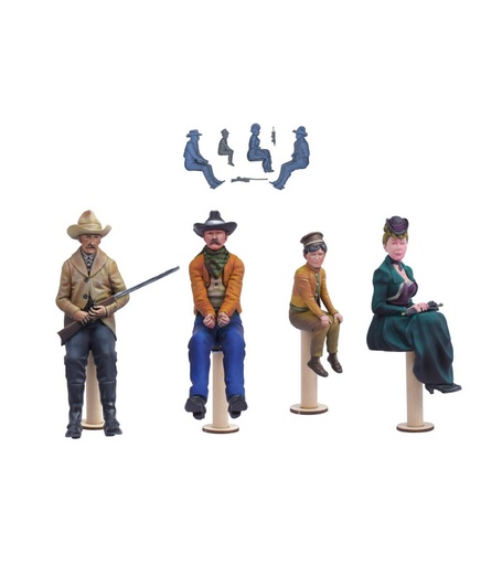 [ AL20345F ] Artesania Latina Set of 4 figures Wild West 1/12