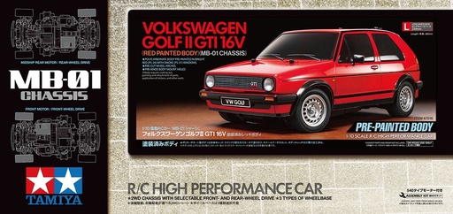 [ T47516 ] Tamiya Volkswagen Golf II GTI 16V MB-01 (Red Painted Body) 1/10