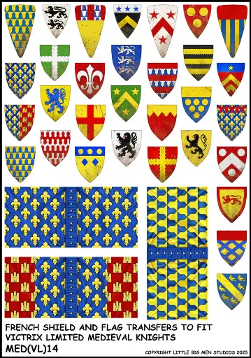 [ VICTRIXMED(VL)14 ] Victrix French Shield & Flag Transfers 14