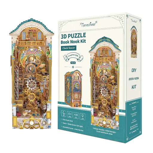 [ TONETQ136 ] Tonecheer 3D Puzzle Book Nook Kit Clock Tower