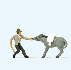 [ PRE29087 ] Preiser a donkey and its master   1/87 HO