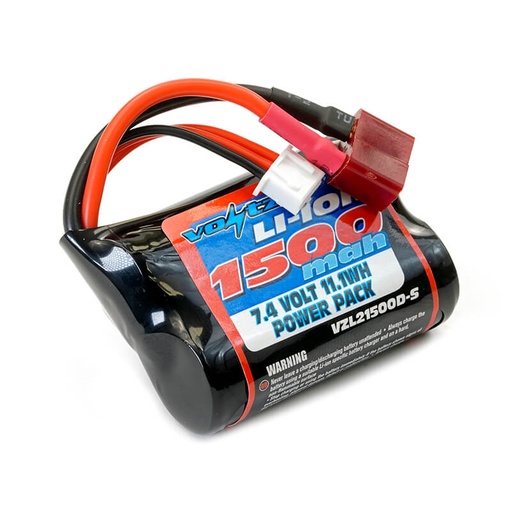 [ VZL21500D-S ] VOLTZ LI-ION 7.4V 1500MAH SHORT BATTERY WITH DEANS T-PLUG