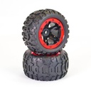 [ FTX9742R ] FTX TRACER MONSTER TRUCK RED WHEEL/TYRES COMPLETE (PR)