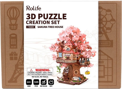 [ ROLIFETGS04 ] Rolife 3D Puzzle Creation Set Sakura Tree House