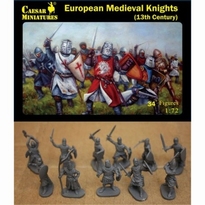 [ CAESAR087 ] european medieval knights  13th century  1/72  34 figures 
