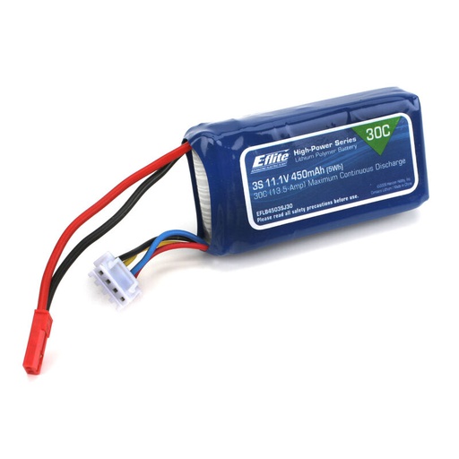 [ EFLB4503SJ30 ] 450mAh 3S 11.1V 30C LiPo; 18AWG JST 