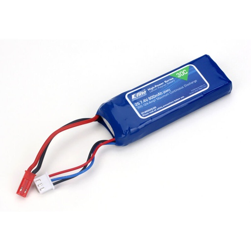 [ EFLB8002SJ30 ] 800mAh 2S 7.4V 30C LiPo; 18AWG JST ( Torrent ) 