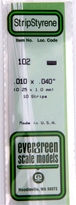 [ EG102 ] Evergreen styrene strip 0.25x1.0x350 mm 10st