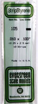 [ EG105 ] Evergreen styrene strip 0.25x2.5x350mm (10st.)