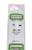 [ EG137 ] Evergreen styrene strip 0.75x4x350mm (10s.)