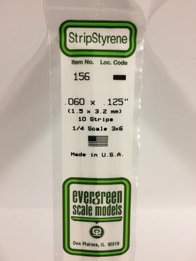 [ EG156 ] Evergreen styrene strip 1.5 x3.2x350  mm (10s.)