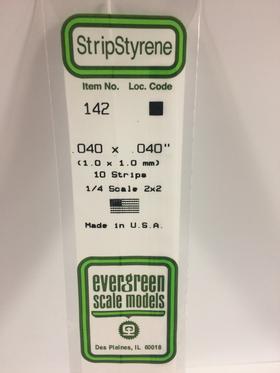[ EG142 ] Evergreen styrene strip  1x1mm x350 mm (10st.) 