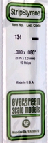 [ EG134 ] Evergreen styrene strip 0.75x2.0x350mm(10st.)
