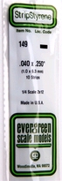 [ EG149 ] Evergreen styrene strip 1.0x6.3x350 mm (10s.)
