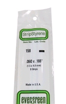 [ EG158 ] Evergreen styrene strip 1.5x4.8x350 mm ( 9s.)