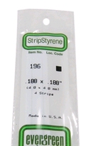 [ EG196 ] Evergreen styrene vierkant vol 4.8 x4.8 x350 mm ( 4s.)