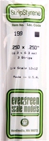 [ EG199 ] Evergreen styrene vierkant vol 6.3 x6.3 x350 mm ( 3s.)
